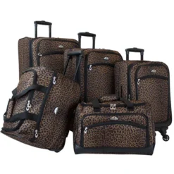 American Flyer Animal Print 5-Piece Spinner Luggage Set