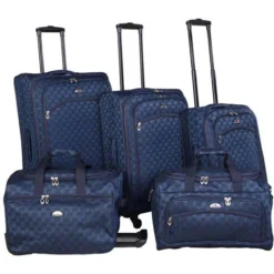 American Flyer Madrid 5-Piece Spinner Luggage Set -Travel Luggage 85400 5 BLU
