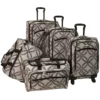 American Flyer Silver Clover 5-Piece Spinner Luggage Set