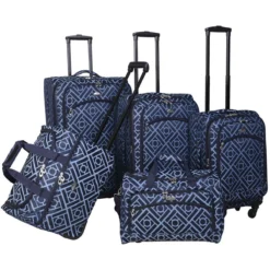 American Flyer Astor Collection 5-Piece Spinner Luggage Set -Travel Luggage 95100 5 BLU