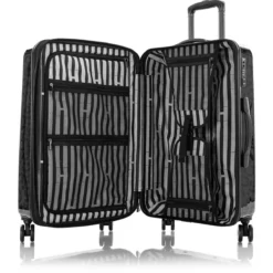 Heys Black Leopard 26" Fashion Spinner -Travel Luggage BlackLeopard 26 open 1500x1500 473944e0 621d 4849 a3b6 db0a481ca5d0
