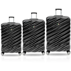 Tucci Storto T0324 ABS 3pc Luggage Set -Travel Luggage T0324 03PC BLK