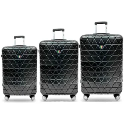 Tucci Tessere T0325 ABS 3pc Luggage Set -Travel Luggage T0325 03PC BLK