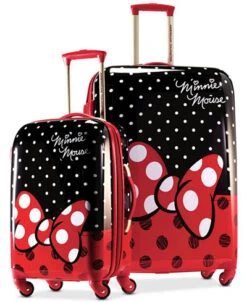 Disney Minnie Mouse Red Bow Hardside 2-Piece Luggage Set