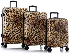 Heys Brown Leopard 3-Piece Luggage Set