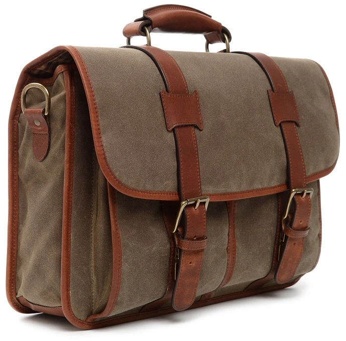 Korchmar Garfield Waxed Canvas Laptop Briefcase 1 Korchmar Garfield Waxed Canvas Laptop Briefcase