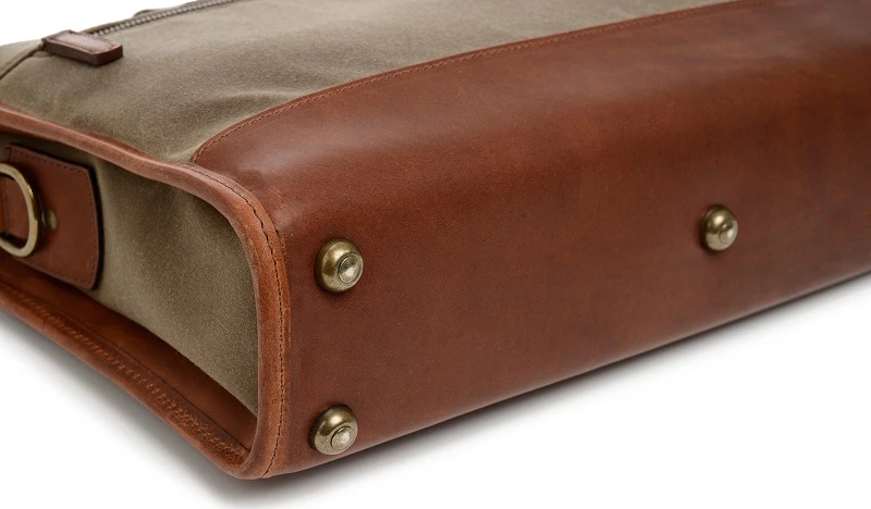 Korchmar Sawyer Waxed Canvas Laptop Briefcase 3 Korchmar Sawyer Waxed Canvas Laptop Briefcase - Image 3