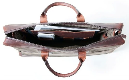 Korchmar Sawyer Waxed Canvas Laptop Briefcase 4 Korchmar Sawyer Waxed Canvas Laptop Briefcase - Image 4