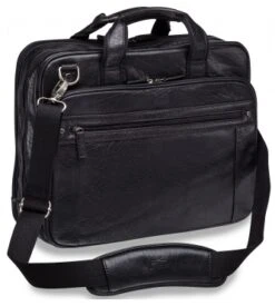 Mancini Arizona Leather Double Compartment Laptop Briefcase