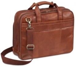 Mancini Arizona Leather Double Compartment Laptop Briefcase -Travel Luggage mancini arizona leather double compartment laptop briefcase 91