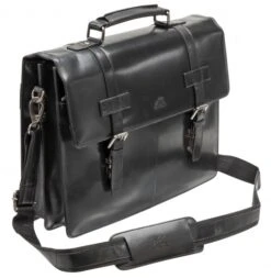 Mancini Buffalo Leather Double Compartment 15.6" Laptop Briefcase