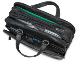 Mancini Buffalo Leather Double Compartment Expandable Laptop Briefcase -Travel Luggage mancini buffalo leather double compartment expandable laptop briefcase 73