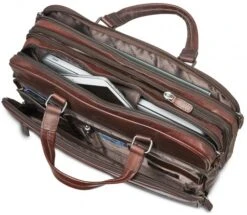 Mancini Buffalo Leather Double Compartment Expandable Laptop Briefcase -Travel Luggage mancini buffalo leather double compartment expandable laptop briefcase 75
