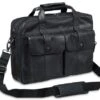 Mancini Buffalo Leather Double Compartment Laptop Briefcase