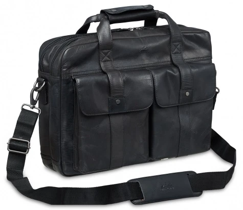 Mancini Buffalo Leather Double Compartment Laptop Briefcase 1 Mancini Buffalo Leather Double Compartment Laptop Briefcase