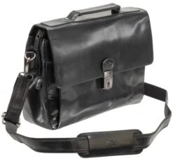 Mancini Buffalo Leather Triple Compartment Laptop Briefcase