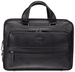 Mancini Milan Leather Triple Compartment Laptop Briefcase