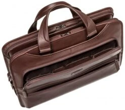 Mancini Milan Leather Triple Compartment Laptop Briefcase -Travel Luggage mancini milan leather triple compartment laptop briefcase 84