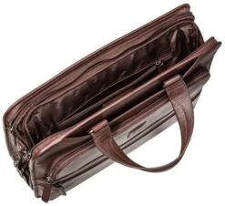 Mancini Milan Leather Triple Compartment Laptop Briefcase -Travel Luggage mancini milan leather triple compartment laptop briefcase 86