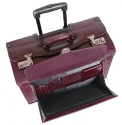 Mancini Leather Wheeled Litigation Case -Travel Luggage mancini wheeled catalog case 152