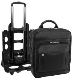 McKlein I Series Wicker Park Leather Detachable-Wheeled 3-Way Computer Backpack Brief -Travel Luggage mcklein i series wicker park detachable wheeled 3 way computer backpack brief 75