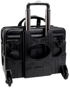 McKlein P Series Clinton Detachable-Wheeled Leather Laptop Case -Travel Luggage mcklein p series 17 detachable wheeled leather laptop case 48