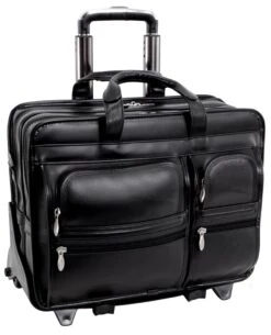 McKlein P Series Clinton Detachable-Wheeled Leather Laptop Case