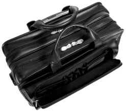 McKlein P Series Franklin Leather Detachable Wheeled Laptop Case -Travel Luggage mcklein p series nylon 2 in 1 removable wheeled 17 laptop case 79