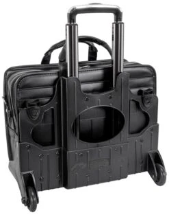 McKlein P Series Franklin Leather Detachable Wheeled Laptop Case -Travel Luggage mcklein p series nylon 2 in 1 removable wheeled 17 laptop case 80