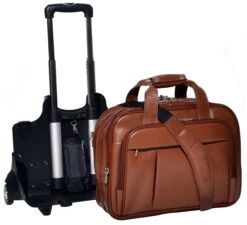 McKlein R Series Damen Leather Detachable-Wheeled Laptop Briefcase -Travel Luggage mcklein r series damen detachable wheeled laptop briefcase 189
