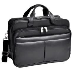 McKlein R Series Walton Leather Expandable Double Compartment Laptop Case W/ Removable Sleeve