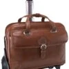 Siamod Carugetto Leather Detachable-Wheeled Laptop Briefcase