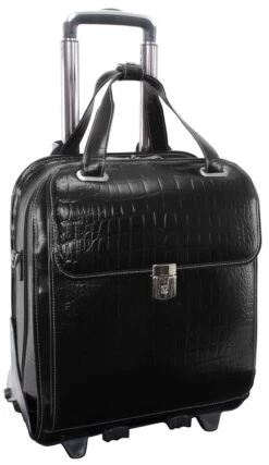 Siamod Novembre Leather Detachable-Wheeled Briefcase